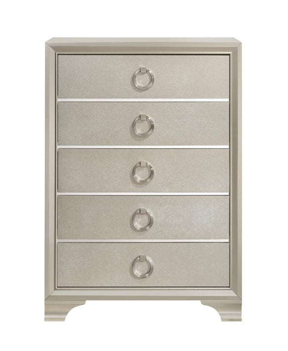 Salford Collection - Salford 5-drawer Chest Metallic Sterling