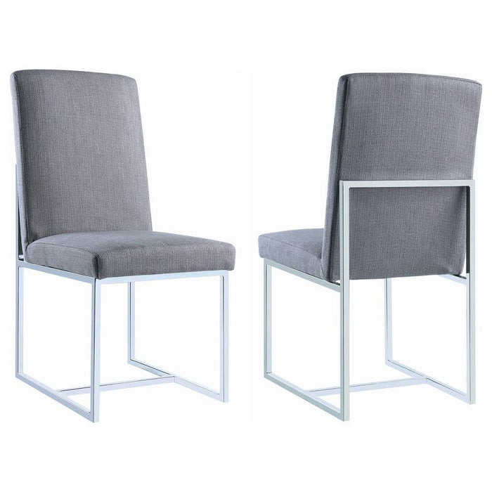 Grey - Mackinnon Upholstered Side Chairs Grey And Chrome (Set of 2)