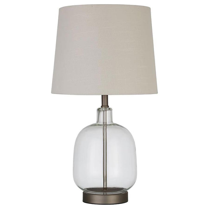 White - Empire Table Lamp Beige And Clear