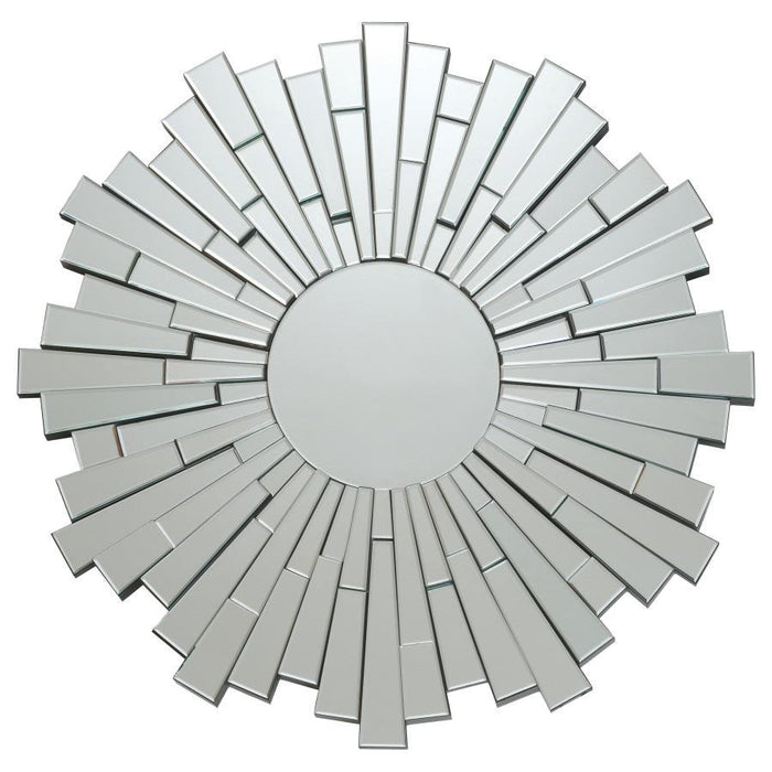 Sunburst Circular Mirror Silver