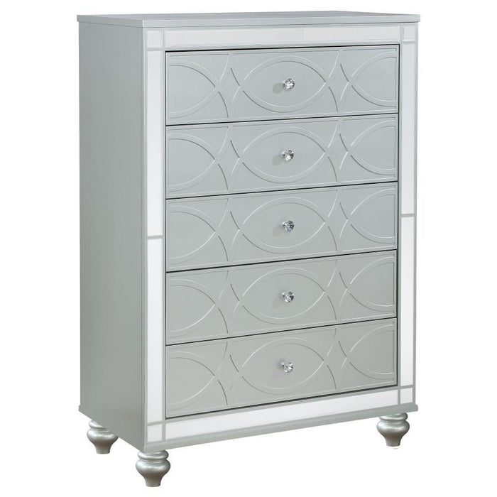 Gunnison Collection - Gunnison 5-drawer Chest Silver Metallic