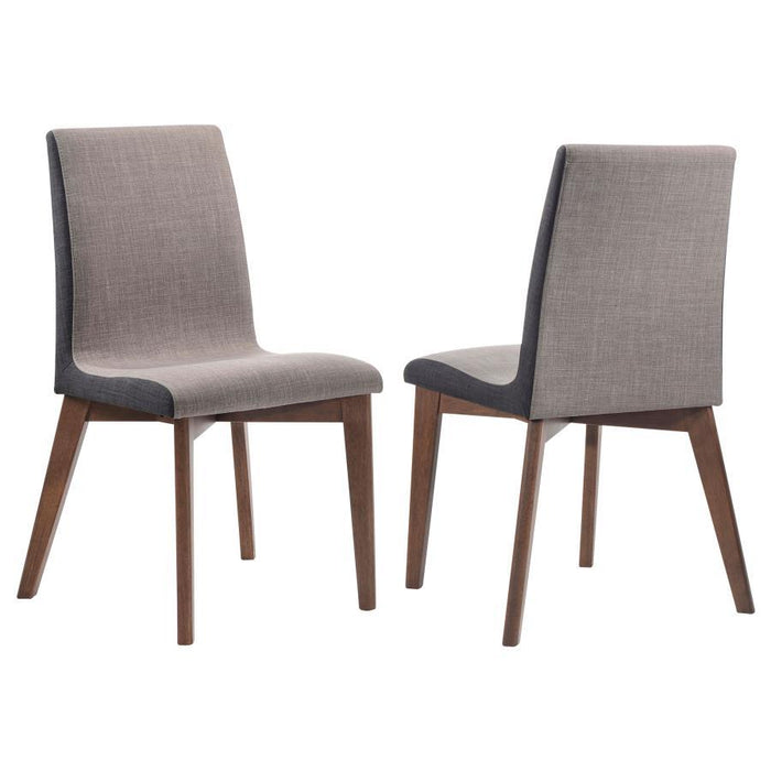 Redbridge Collection - Light Grey - Redbridge Upholstered Side Chairs Grey And Natural Walnut (Set of 2)