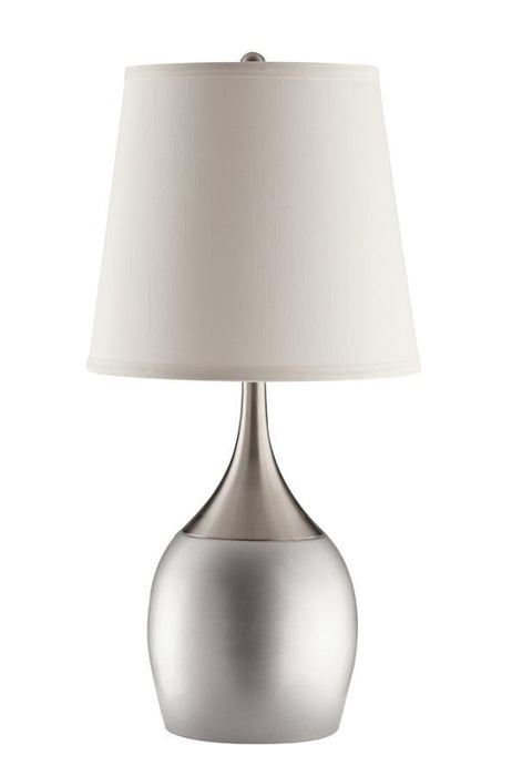 White - Empire Shade Table Lamps Silver And Chrome (Set of 2)