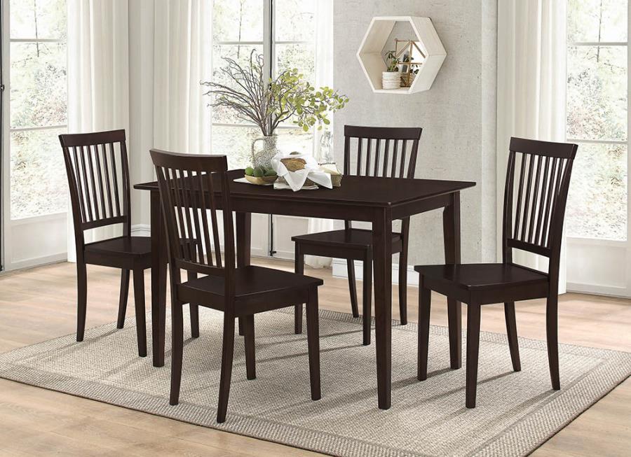 Dining: Packaged Sets Wood - 5-piece Dining Set Cappuccino