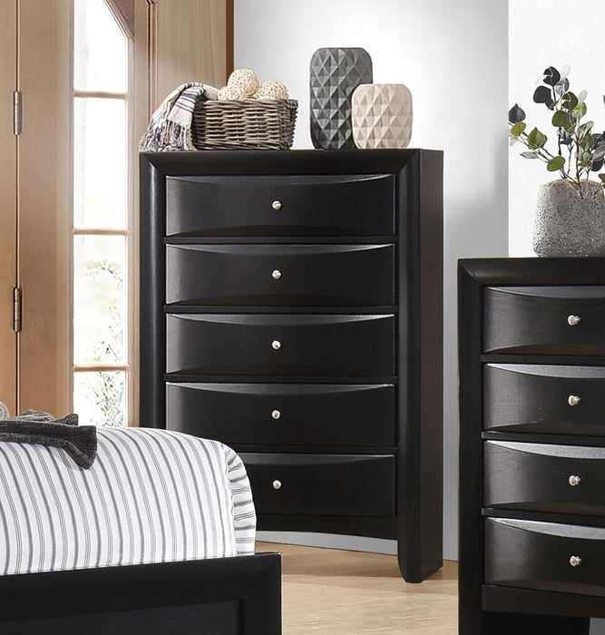 Briana Collection - Briana Black Five-drawer Chest