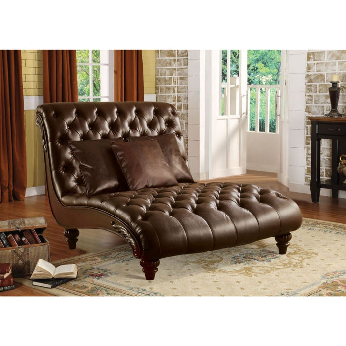 Anondale - Chaise - 2-Tone Brown PU