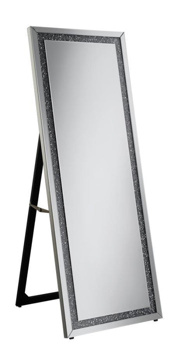 Rectangular Cheval Floor Mirror Silver