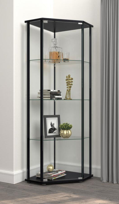 Glass Shelf Curio Cabinet Clear And Black