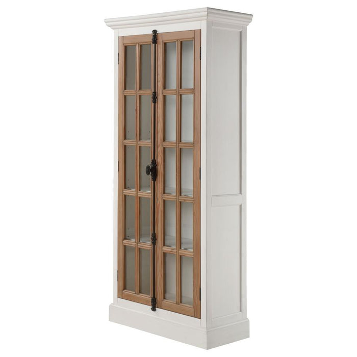 2-door Tall Cabinet Antique White And Brown