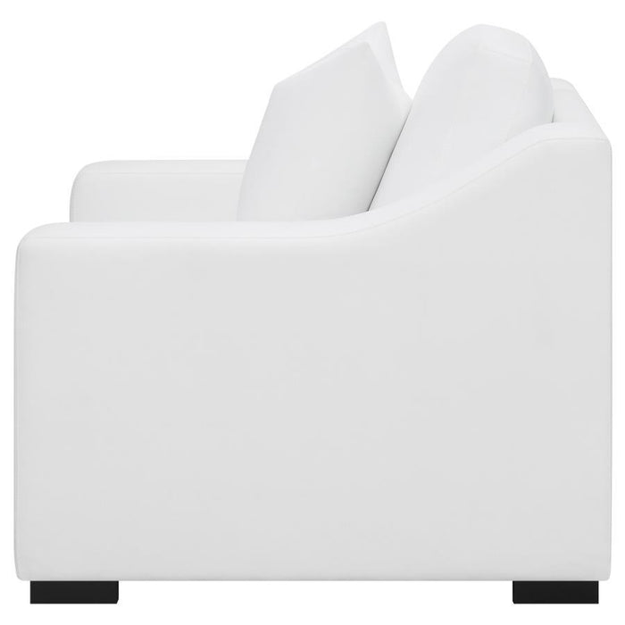 Ashlyn - Upholstered Sloped Arms Chair - White