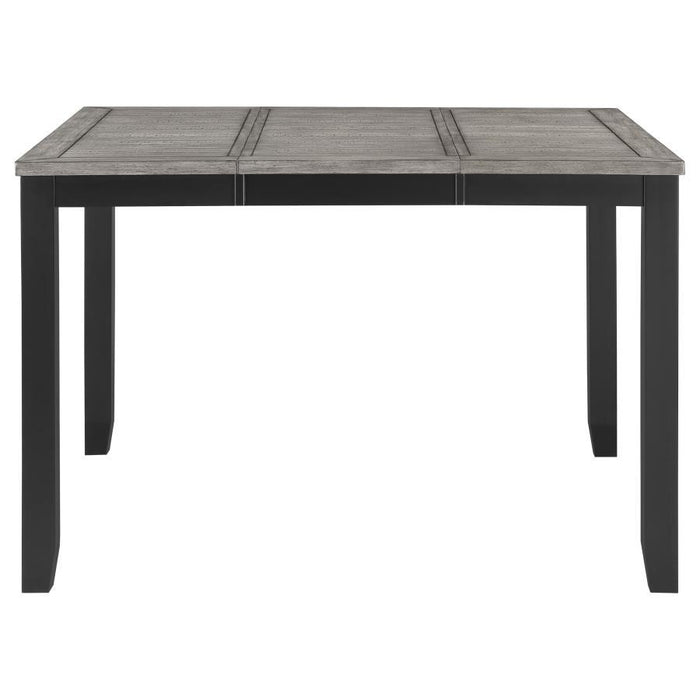 Elodie - 5 Piece Counter Height Dining Table Set With Extension Leaf - Gray And Black