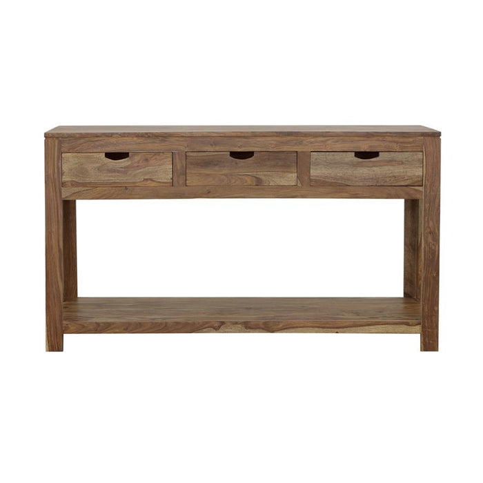 Persia 3-drawer Storage Console Table Natural Sheesham