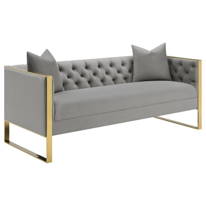 Grey - Eastbrook Tufted Back Sofa Grey