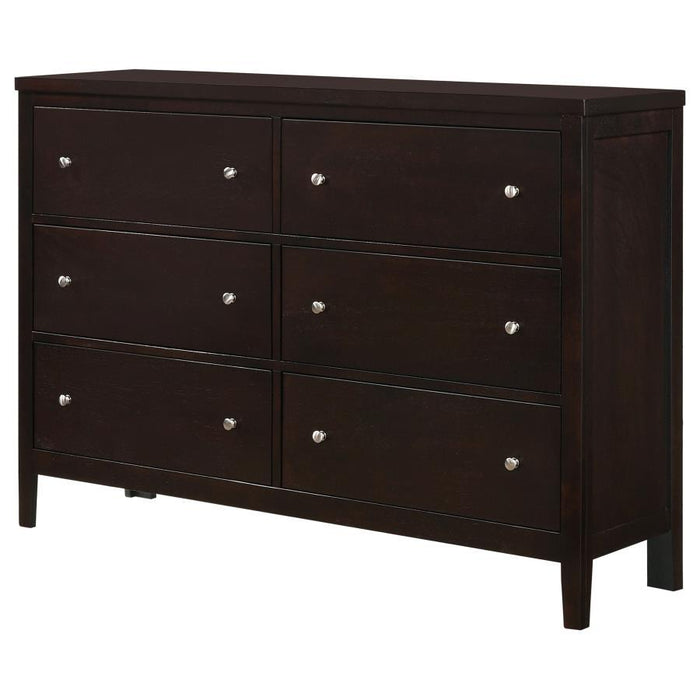 Carlton - 6-Drawer Rectangular Dresser - Cappuccino