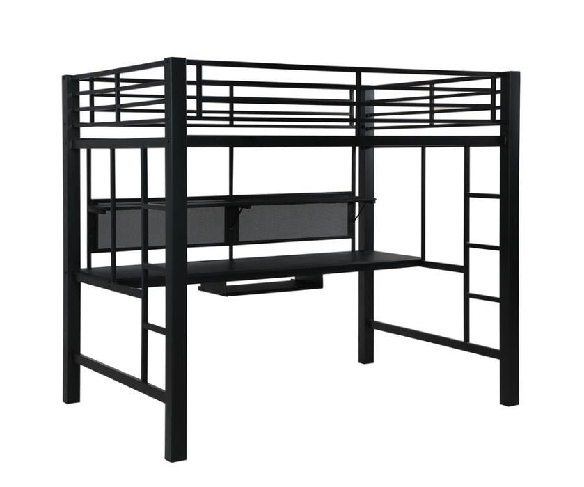 Avalon Workstation Loft Bed - Avalon Full Workstation Loft Bed Black