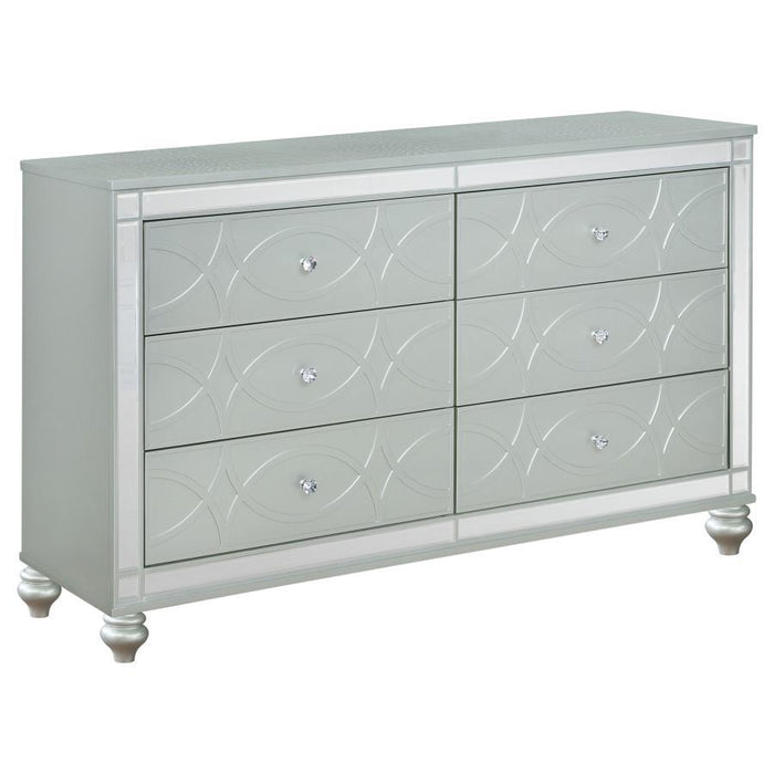 Gunnison Collection - Gunnison 6-drawer Dresser Silver Metallic