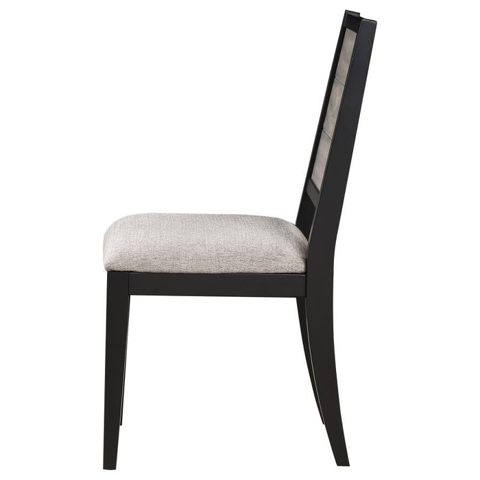 Elodie - Upholstered Padded Seat Dining Side Chair (Set of 2) - Dove Gray And Black