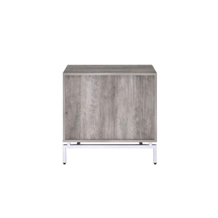 Cistus - Accent Table - Weathered Gray Oak & White