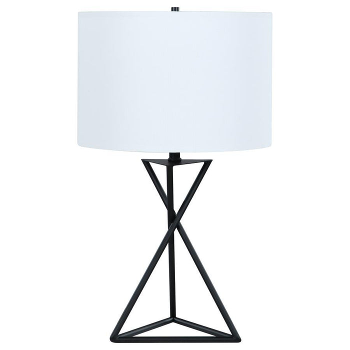 White - Drum Table Lamp White And Black