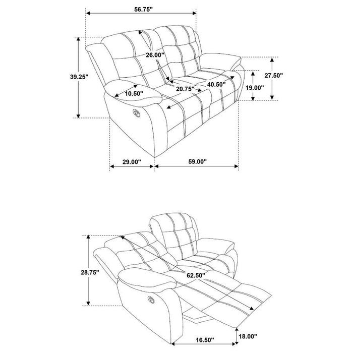 Rodman Motion Collection - Olive Brown - Rodman Pillow Top Arm Motion Loveseat Olive Brown