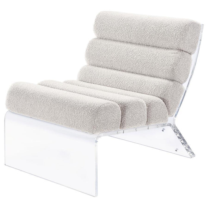 Serreta - Boucle Upholstered Armless Accent Chair With Clear Acrylic Frame