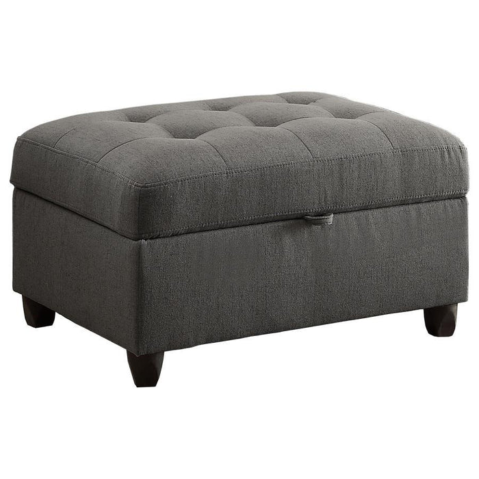 Stonenesse Sectional - Grey - Stonenesse Tufted Storage Ottoman Grey