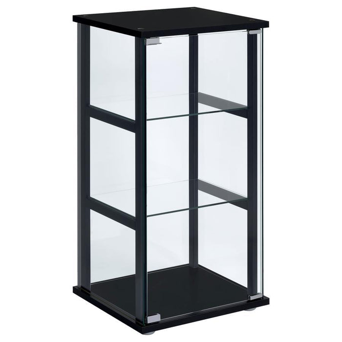 3-shelf Glass Curio Cabinet Black And Clear