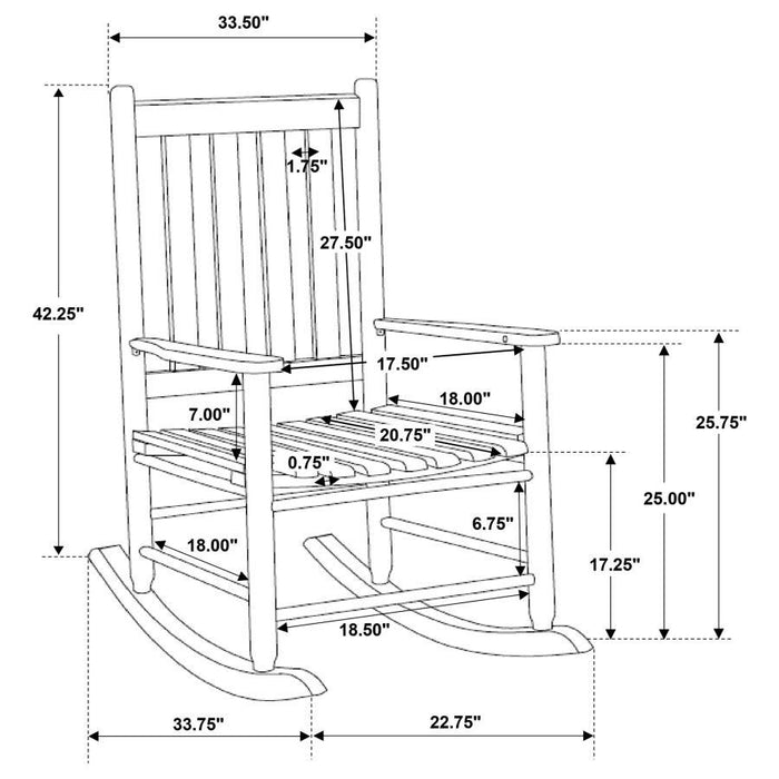 Annie - Slat Back Wooden Rocking Chair