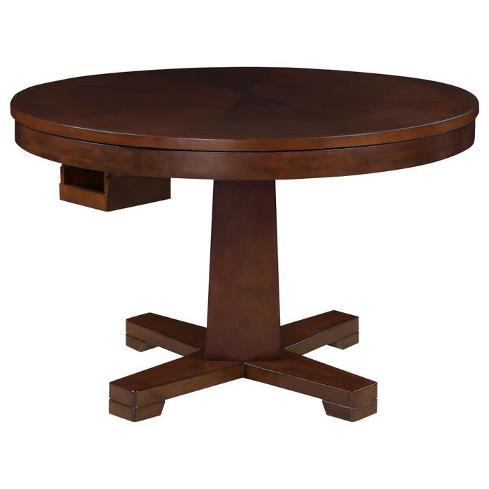 Marietta Game Table - Marietta Round Wooden Game Table Tobacco