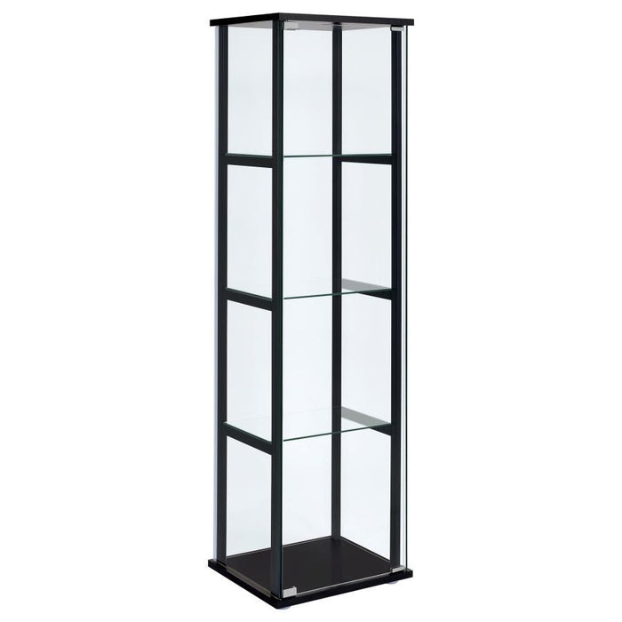 4-shelf Glass Curio Cabinet Black And Clear