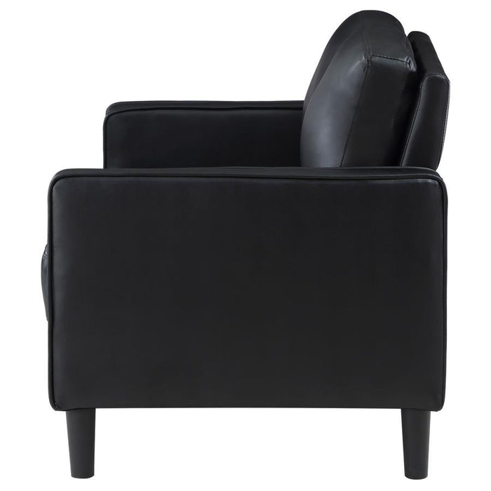 Ruth - Upholstered Track Arm Faux Leather Loveseat