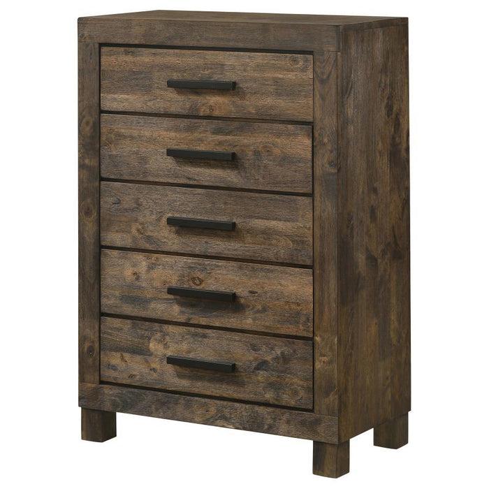 Woodmont Collection - Woodmont 5-drawer Chest Rustic Golden Brown