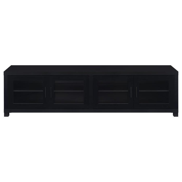 Jupiter - 4-Door 79" TV Stand Media Console With Framed Glass Panels - Black