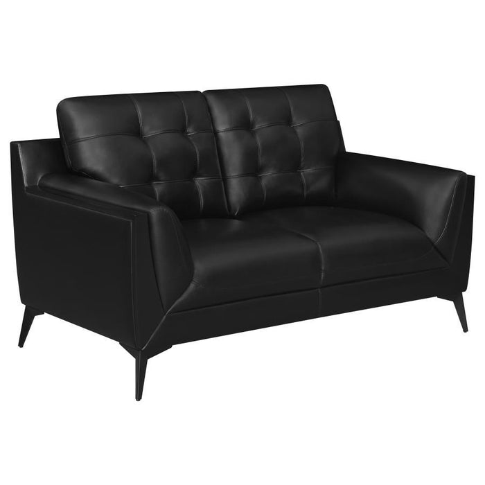 Moira - Upholstered Tufted Loveseat With Track Arms - Black