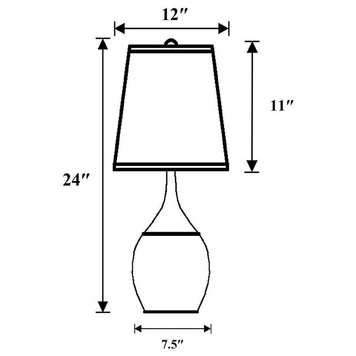 White - Empire Shade Table Lamps Silver And Chrome (Set of 2)