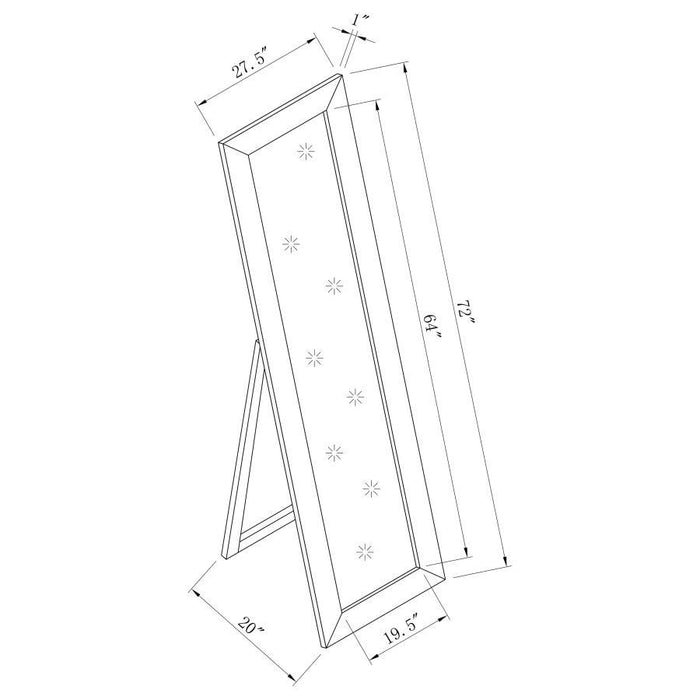 Rectangular Floor Mirror Cappuccino