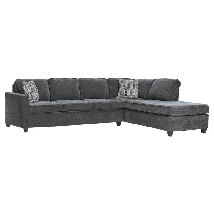 Dark Grey - Mccord 2-piece Cushion Back Sectional Dark Grey