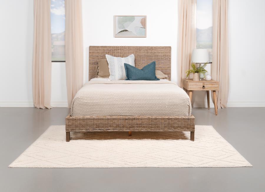 Zyla - Woven Rattan Panel Bed Kubu