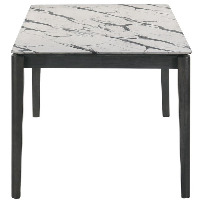 Stevie - Rectangular Faux Marble Top Dining Table