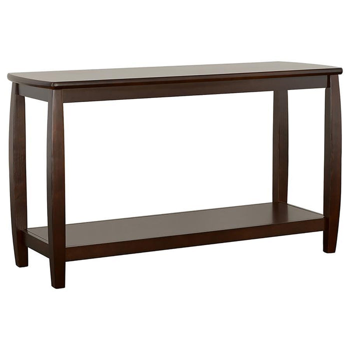 Living Room : Wood Top Occasional Tables - Rectangular Sofa Table With Lower Shelf Espresso