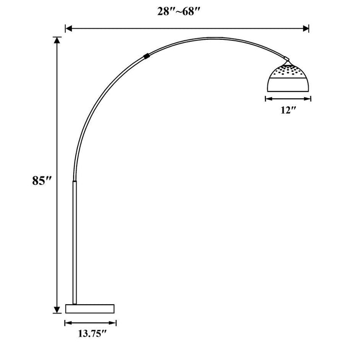 Arched Floor Lamp Brushed Steel And Chrome