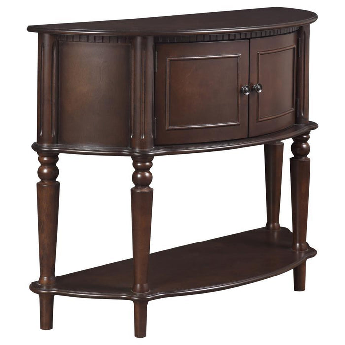 Console Table With Curved Front Brown