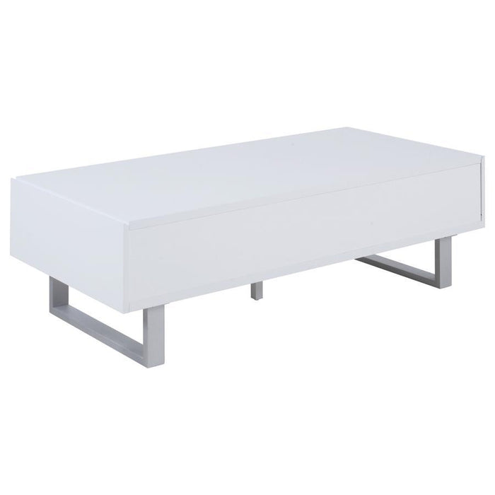 2-drawer Coffee Table High Glossy White