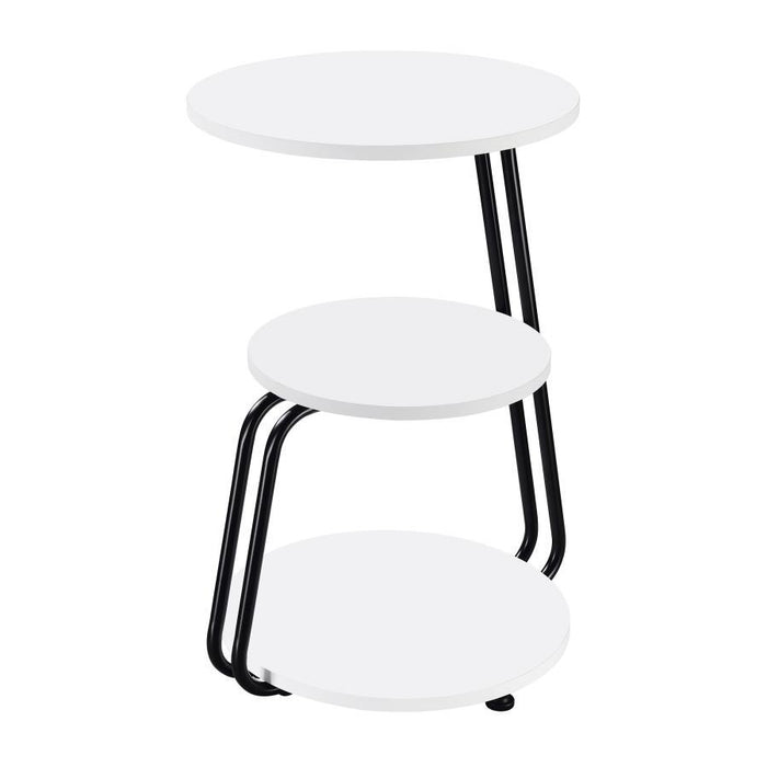 Hilly - 3-Tier Round Side Table - White And Black