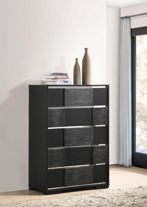 Blacktoft Collection - Blacktoft 5-drawer Chest Black