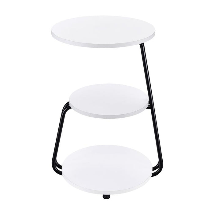 Hilly - 3-Tier Round Side Table - White And Black