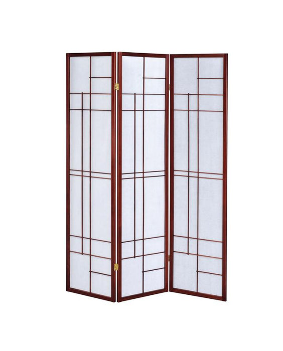 White - 3-panel Folding Floor Screen White And Cherry