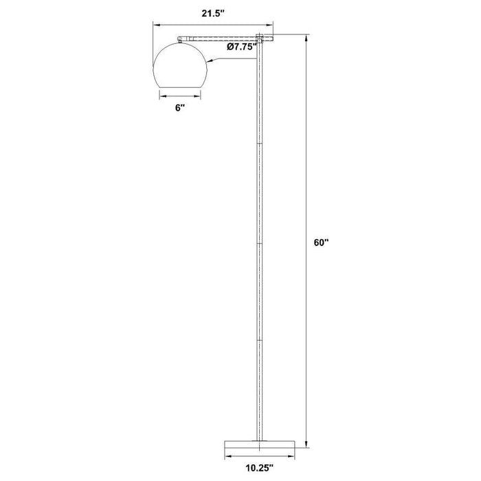 1-light Dome Shade Floor Lamp Brass