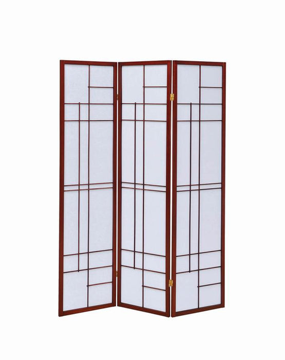 White - 3-panel Folding Floor Screen White And Cherry