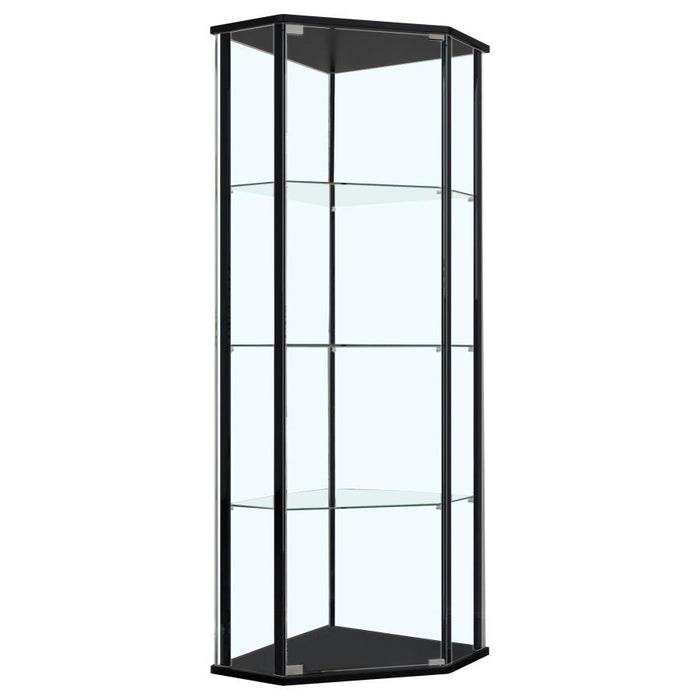 Glass Shelf Curio Cabinet Clear And Black